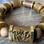 Vòng tay gỗ đốt trúc mạ vàng - Ảnh 2